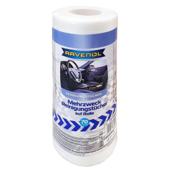 LENÇOS DE LIMPEZA MULTIUSO RAVENOL EM ROLO, 70 UNIDADES