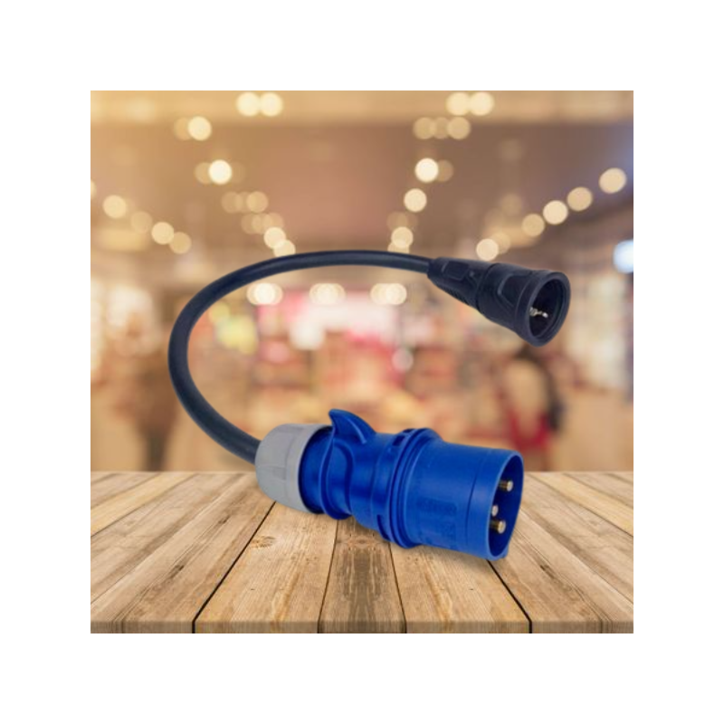 ADAPTADOR SCHUKO FÊMEA – CEE 32A MONOFÁSICO – (7.4KW) MACHO