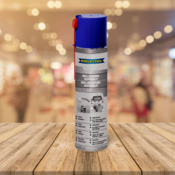 O spray de silicone RAVENOL é utilizado para lubrificação, cuidado e manutenção de superfícies de borracha, plástico e metal.